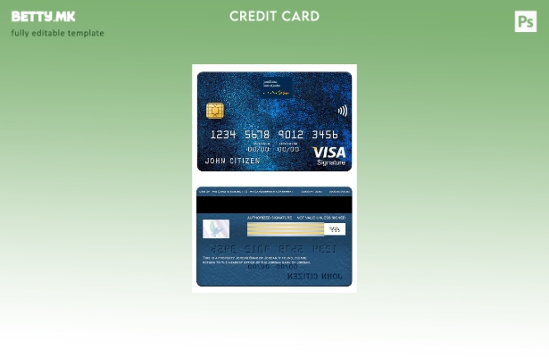 Модерен стил Шаблон за картичка за виза за потпис на Џордан Банката на Јордан